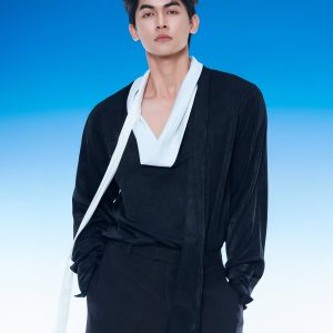 Contrast Cowl Neck Shirt