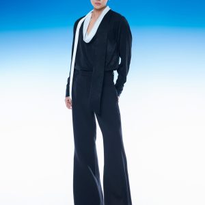Flared Wide-Leg Trousers